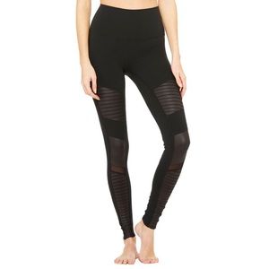 Black High Waisted Moto Legging